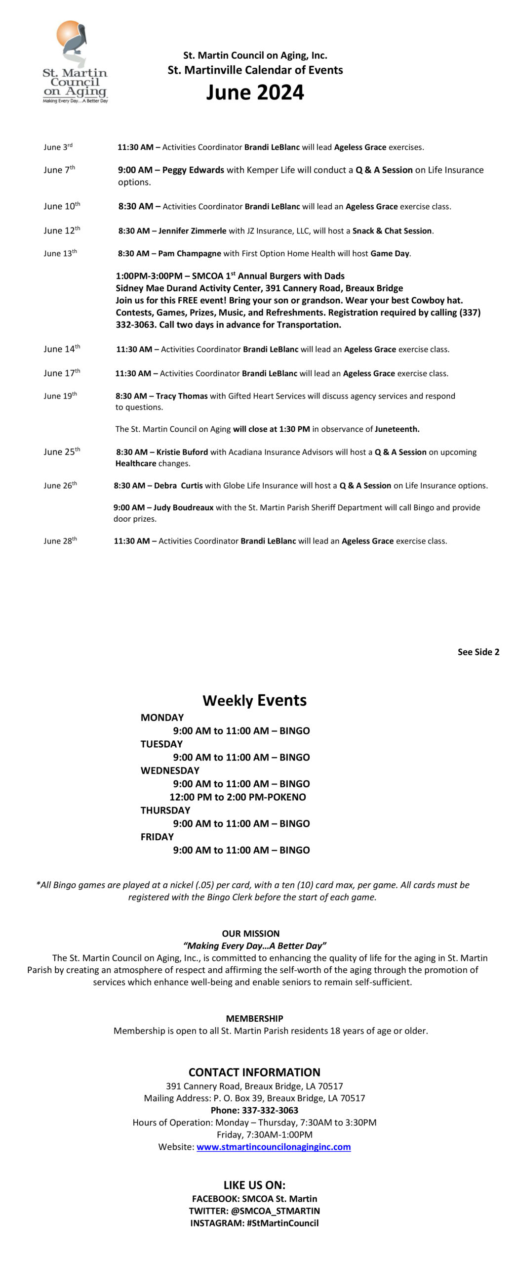 SMCOA Calendar of Events FY 2023-24 STM June 2024